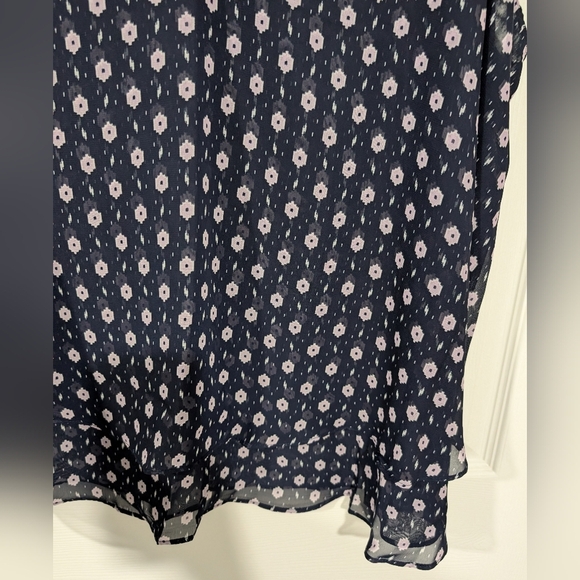 Lane Bryant Navy & Purple Geo Swing Double-Layer Chiffon Tank in Size 20 - Picture 6 of 10